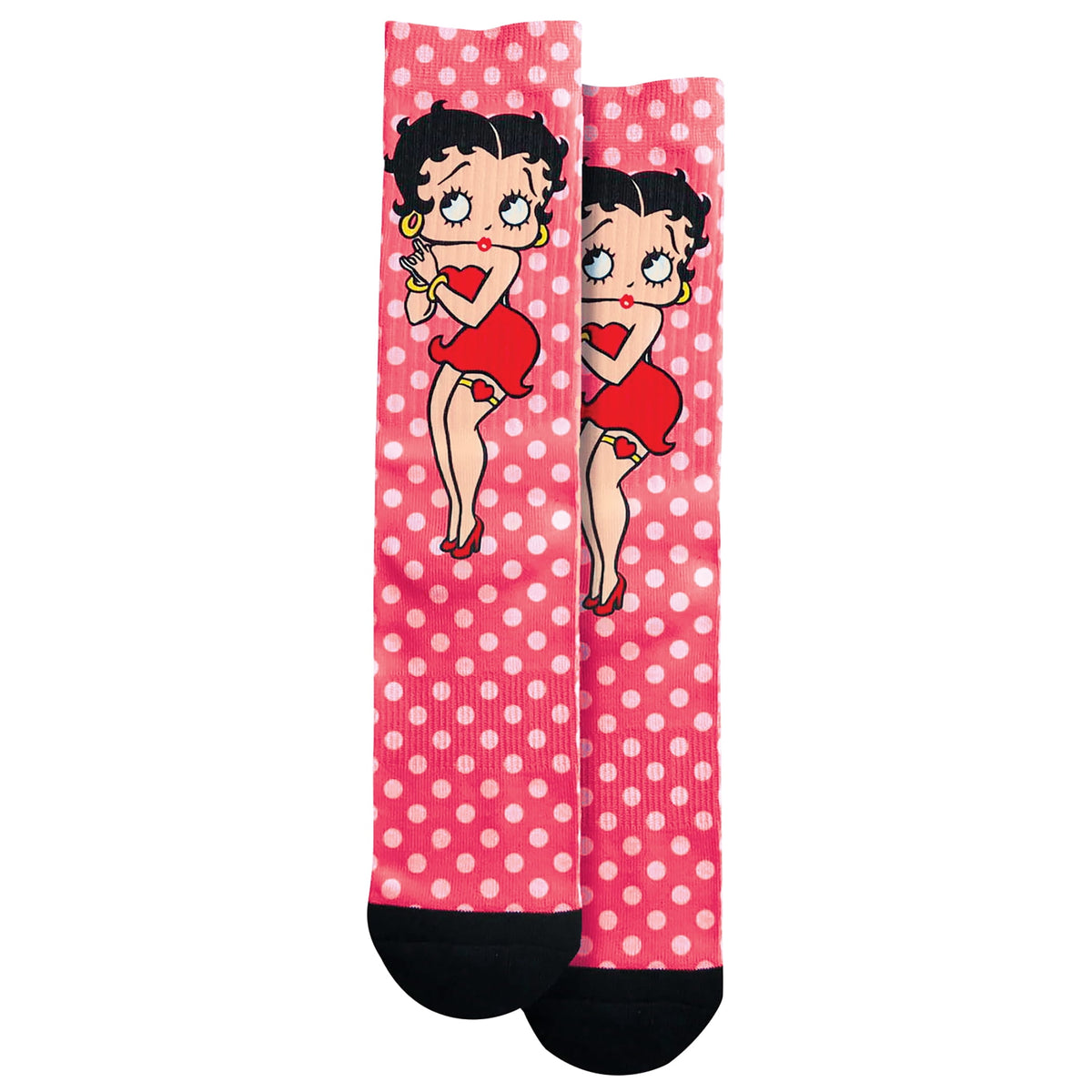 Spoontiques Betty Boop Crew Socks - SHOE SIZE (5-10 Men) (7-12 women)