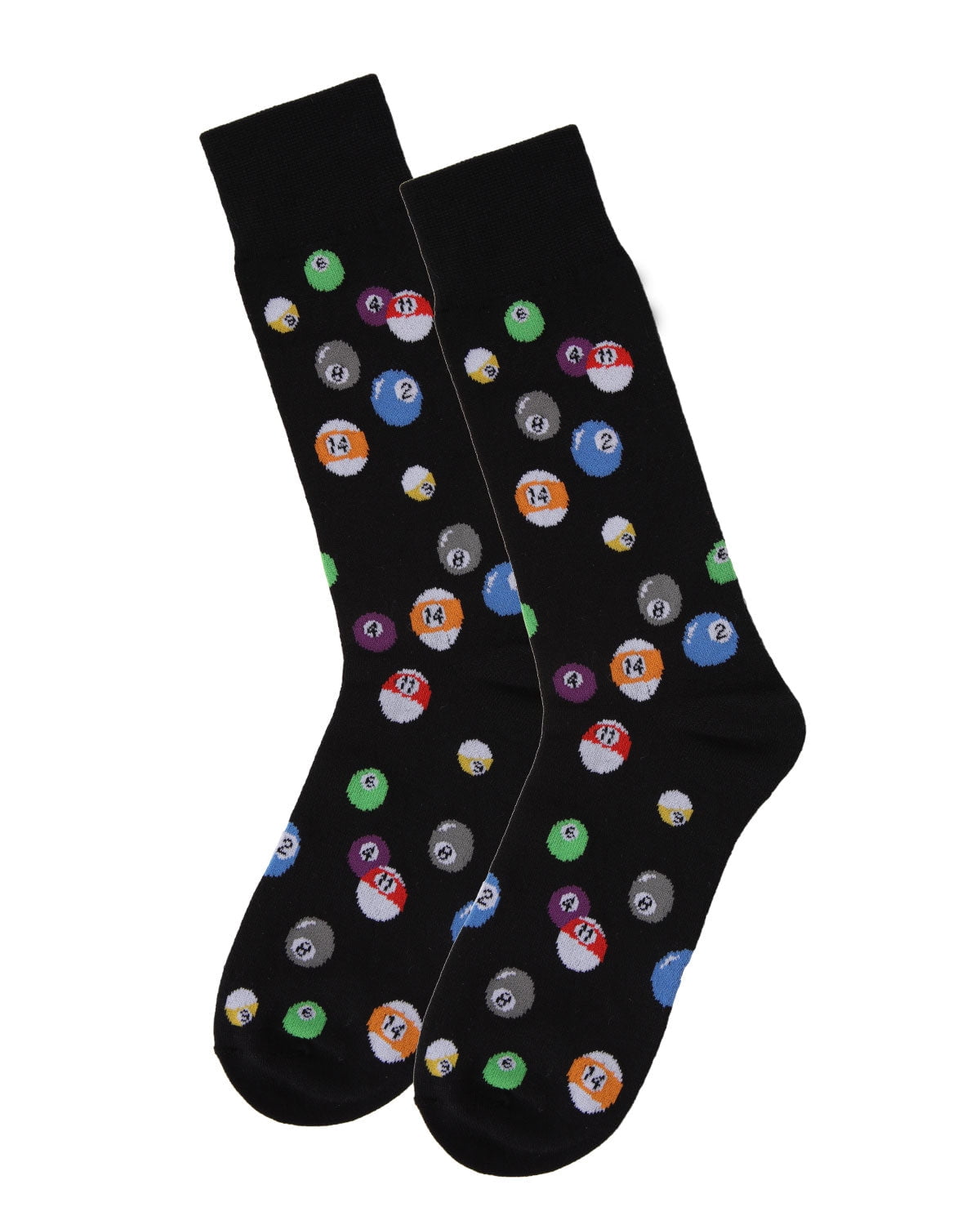 MeMoi Men's 2 Pair Pack Billiard Ball Bamboo Blend Crew Socks - Mens - Male, 10-13, Black