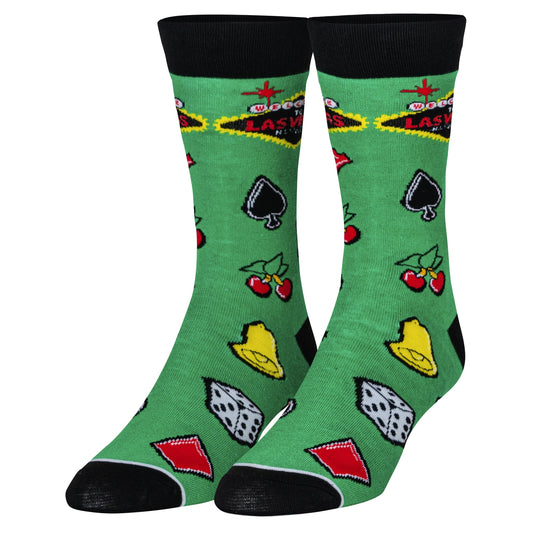 Crazy Socks Las Vegas Fun Print Novelty Crew Socks for Men