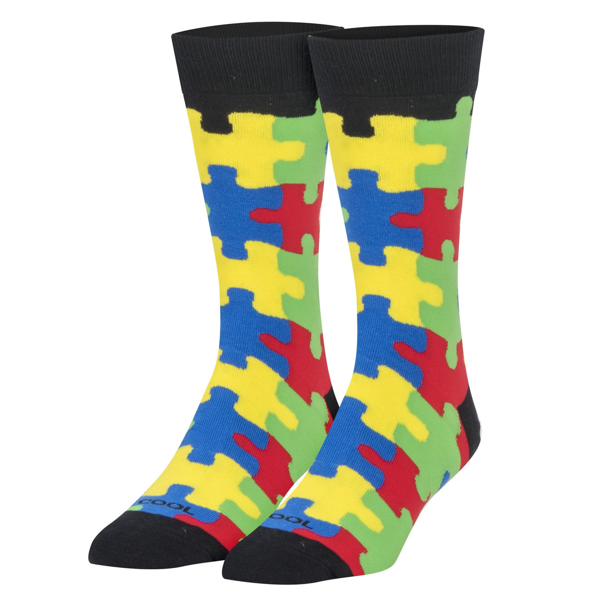 Cool Socks Novelty Crew Socks Men's Women's, Puzzled, Graphic Print, Large