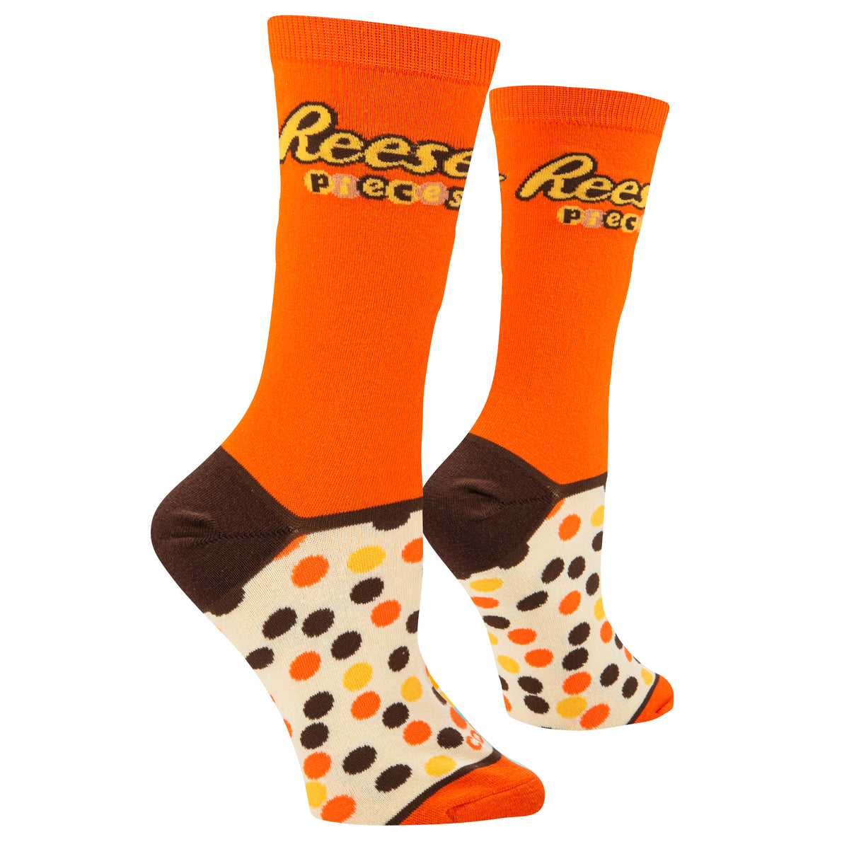 Cool Socks Reese's Pieces Chocolate Peanut Butter Crew Socks, Size Medium