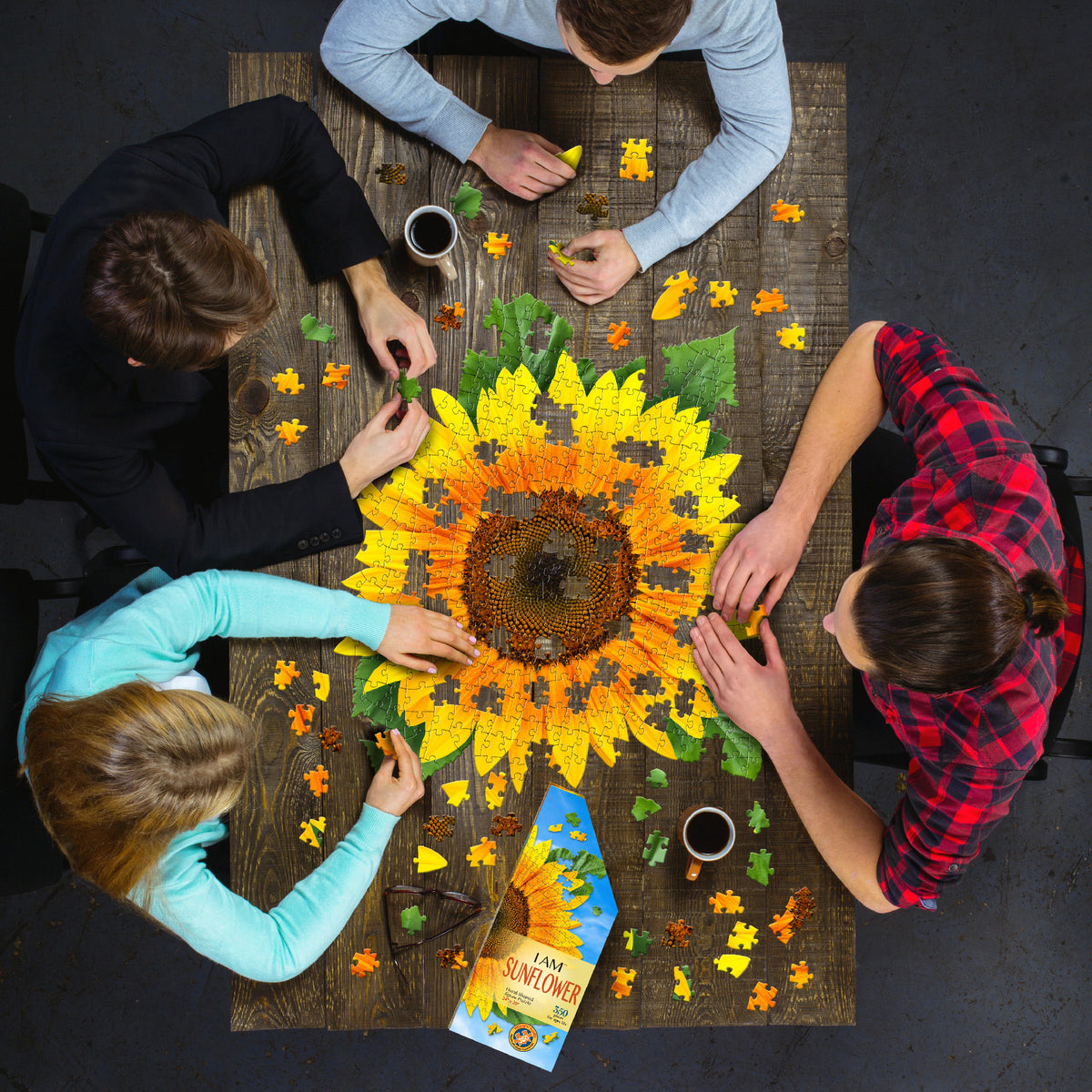 Madd Capp 350-Piece I Am Sunflower Floral Shaped Jigsaw Puzzle