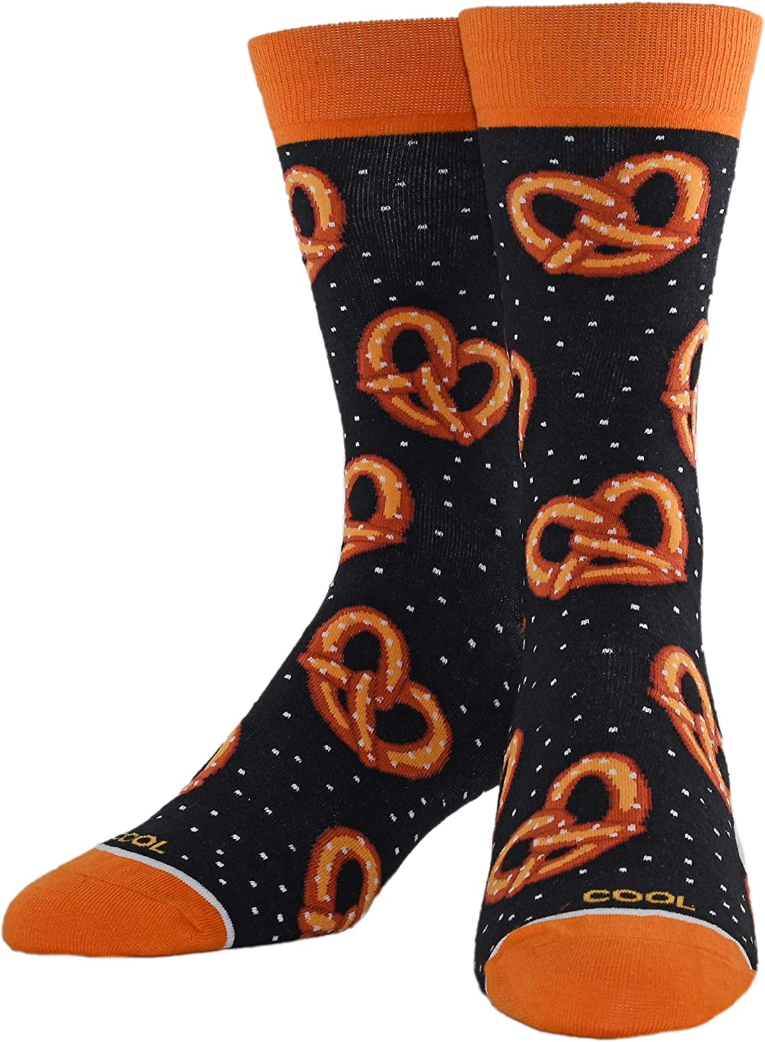 Cool Socks Novelty Crew Socks Men's Women's, Pretzel Snack, Graphic Print, Large