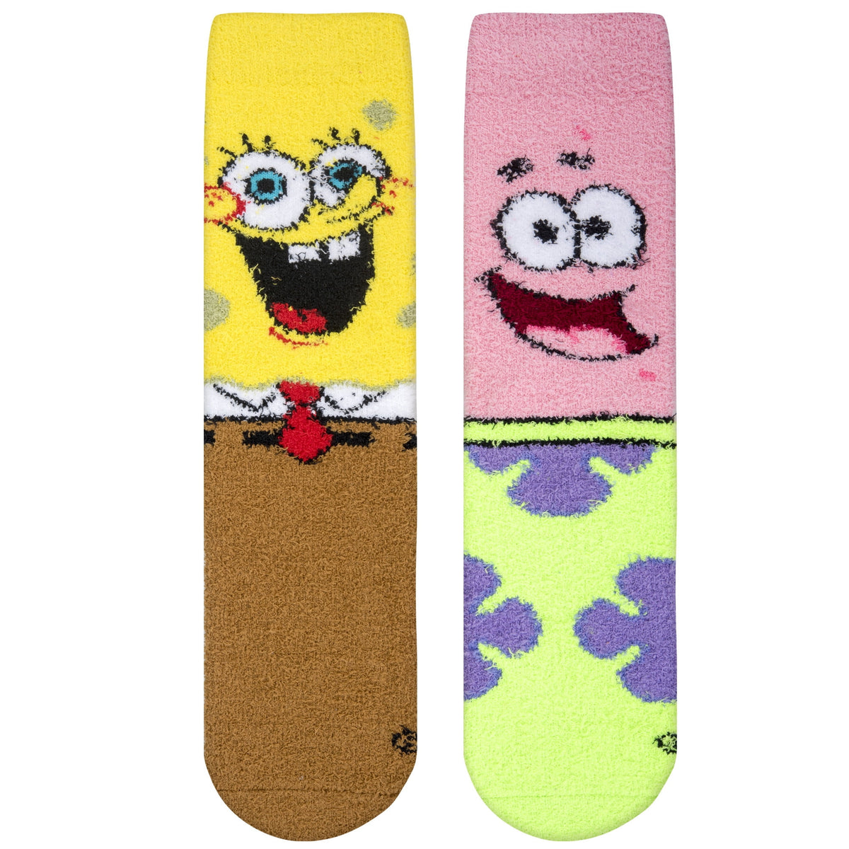 Cool Socks Novelty Crew Socks Men's Women's, Bikini Bottom Boys Fuzzy, Graphic Print, Large