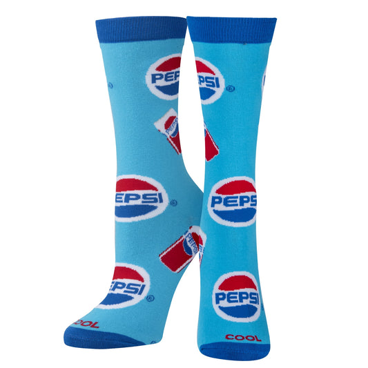 Cool Socks Pepsi Cans Soda Pop Crew Socks, Size Medium
