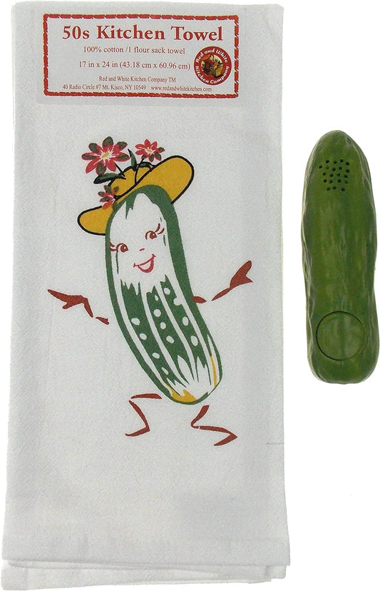 Yodeling Pickle Bundled with a Mrs Pickle Kitchen Towel