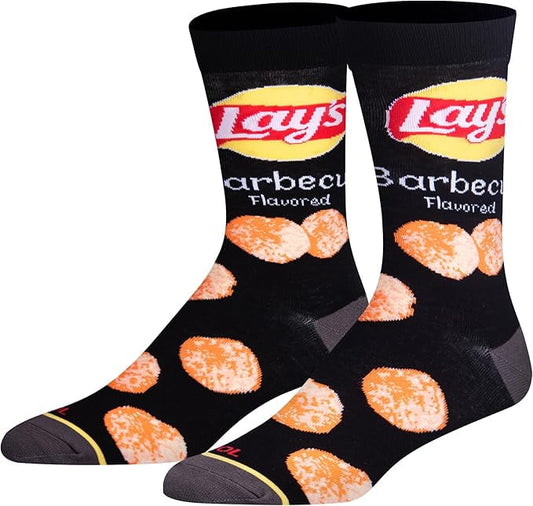 Cool Socks Lays BBQ Snack Foodie Crew Socks, Size Medium
