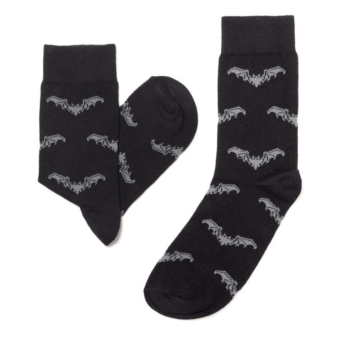 Alchemy Gothic Black Cotton, Polyamide And Elastane Gothic Bat Socks