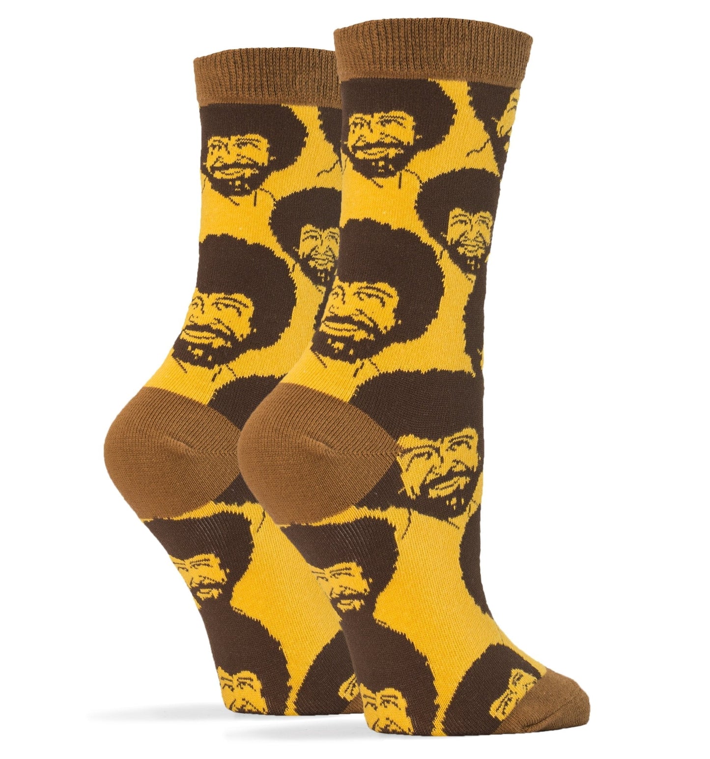 OoohYeah Womens Novelty Funny Crew Socks, Colorful Cotton Dress Socks, Bob Ross Flash Mob