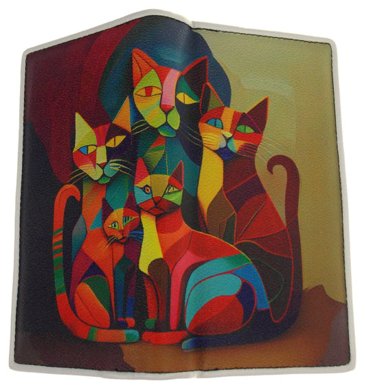 Comeco Many Cat Art Wallet Color Zip Up Purse Book Shaped