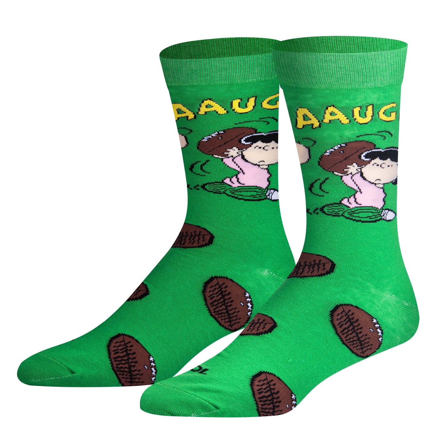 Cool Socksâ€“Peanuts Charlie Brown Football Crew Socksâ€“Funny Gift for Men & Women, Size Large