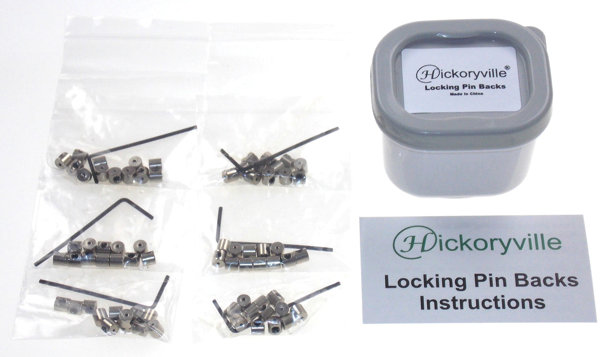 72 (6 Dozen) Locking Pin Backs Bulk Metal Pin Keepers Bundled with Storage Case