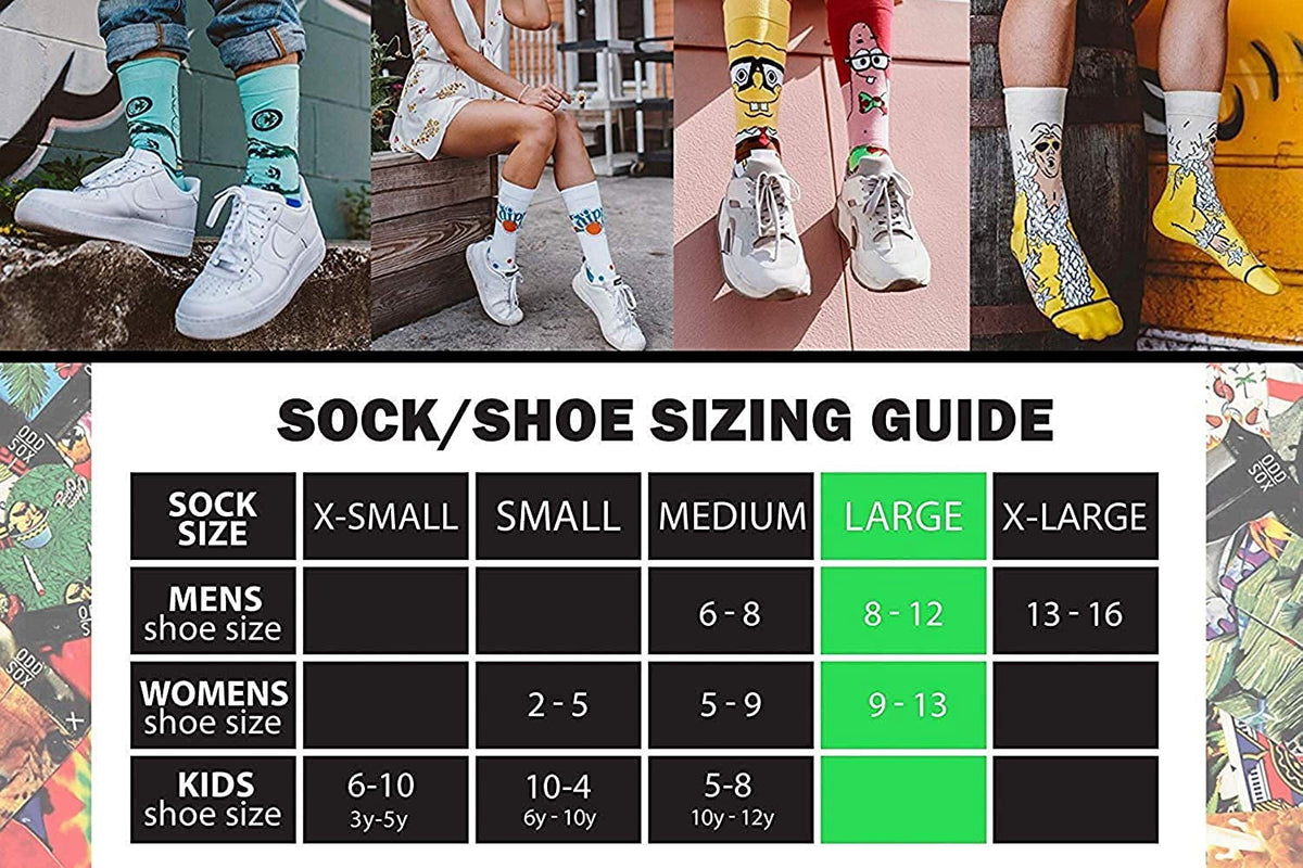 Cool Socks Novelty Crew Socks Men's Women's, Pretzel Snack, Graphic Print, Large
