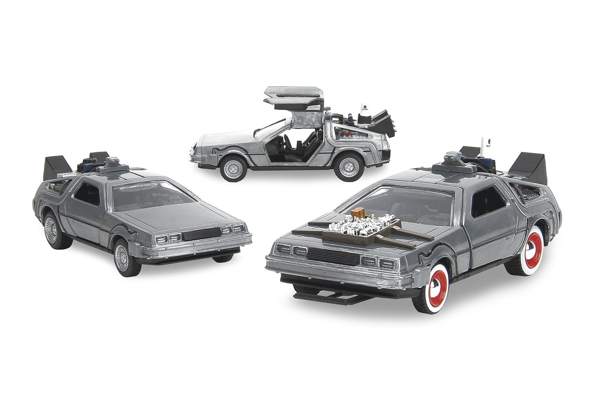 Time Machine 3-Pack, Back to the Future - Jada Toys 33399 - 1/32 Scale Diecast Model Car