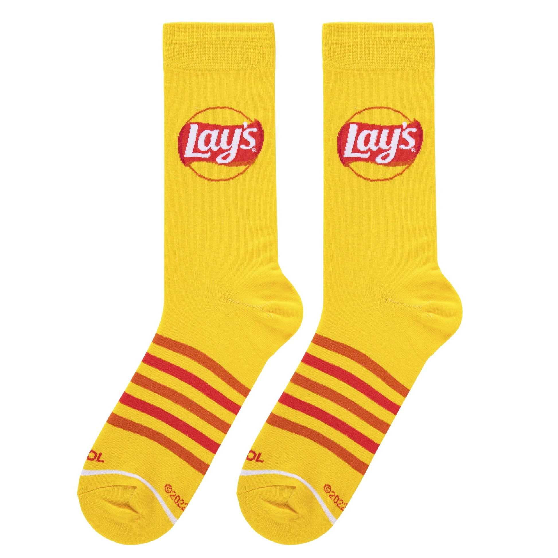 Cool Socks Lays Stripes Snack Foodie Crew Socks, Size Medium