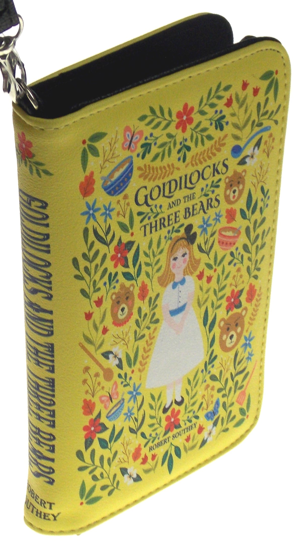 Goldilocks & The Three Bears Yellow Faux Leather Wristlet Wallet With Storybook