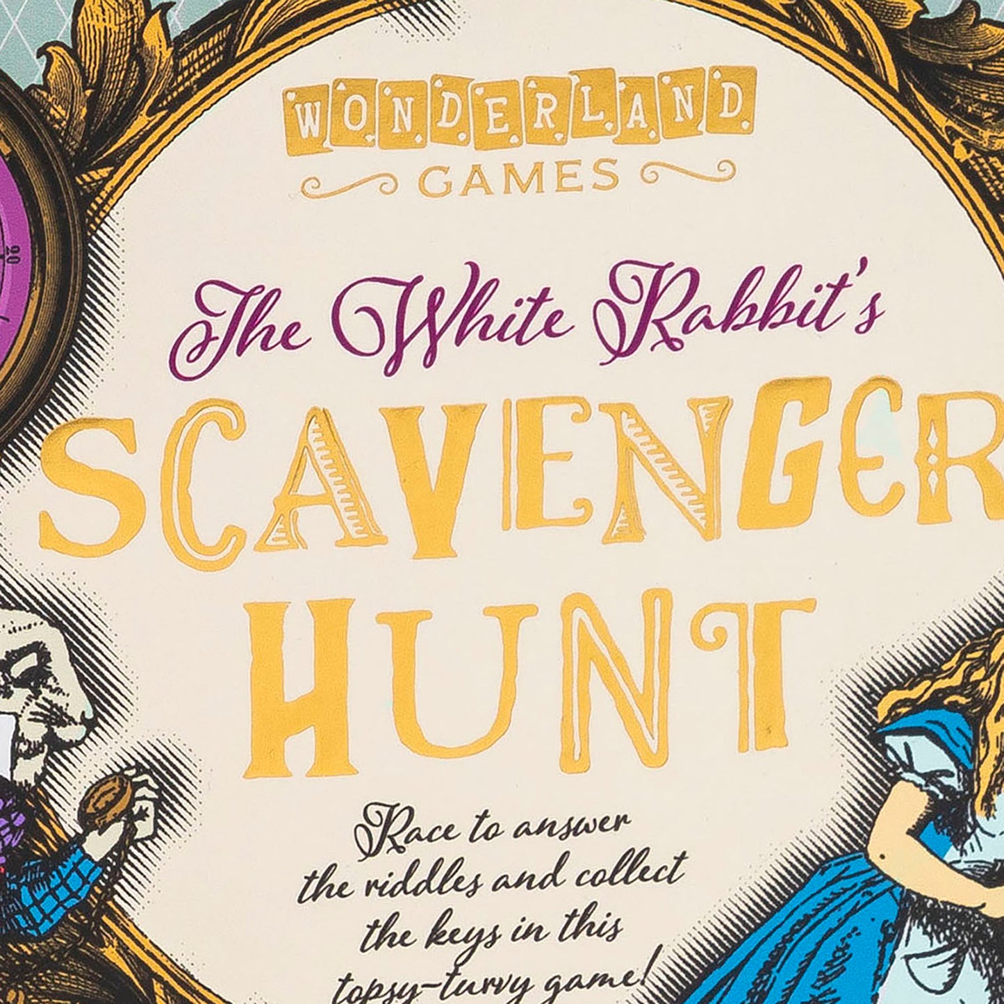 Professor Puzzle: The White Rabbit's Scavenger Hunt - Wonderland Games, Answer Riddles & Collect Keys In This Tipsy-Turvey Game, Kids 6+, 3+ Players
