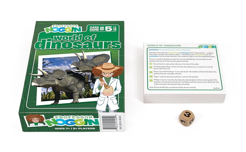 Professor Noggin: World of Dinosaurs Educational Card Game For 2 or more Players Ages 7 and up