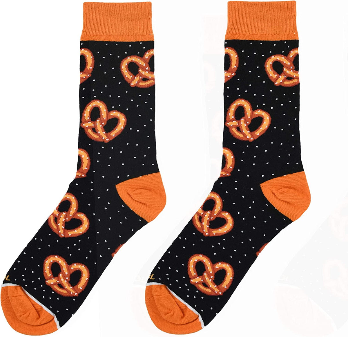 Cool Socks Novelty Crew Socks Men's Women's, Pretzel Snack, Graphic Print, Large