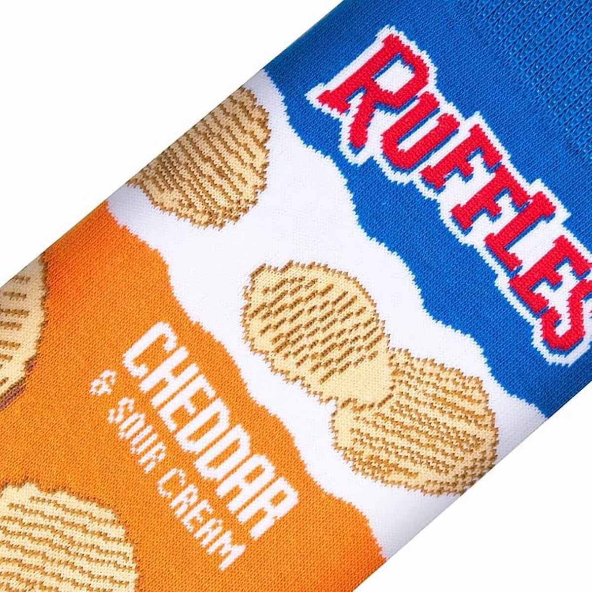 Cool Socks, Men's Funny Graphic Novelty Sock, Ruffles Flavors Chips, Adult Large