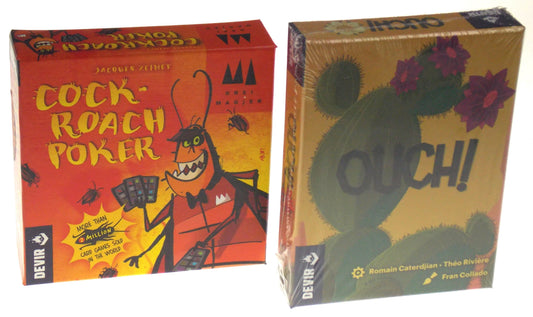 Ouch! and Cockroach Poker Card Games Set of 2