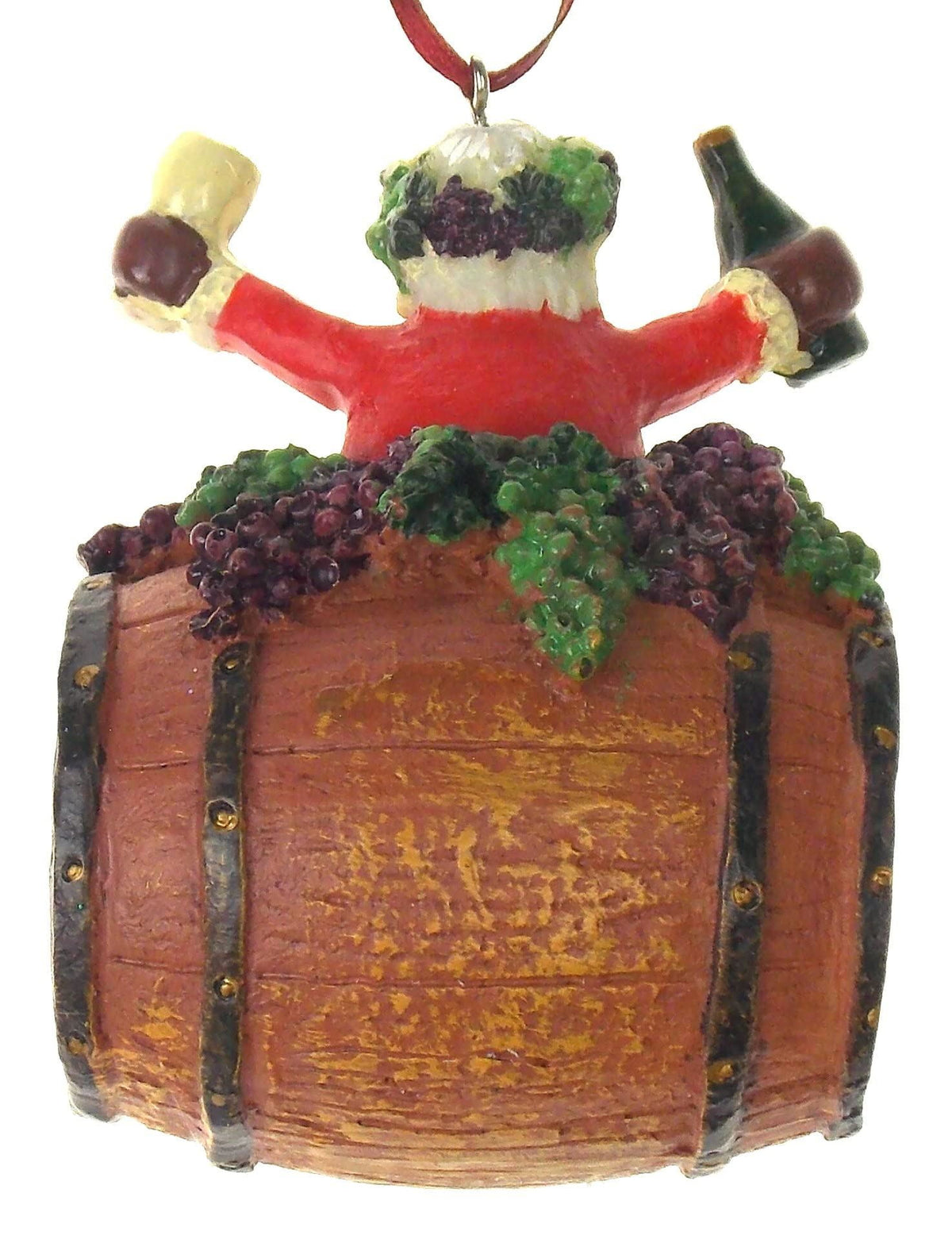 Santa On Barrel Ornament Bundled with Bring Me Some Wine Socks