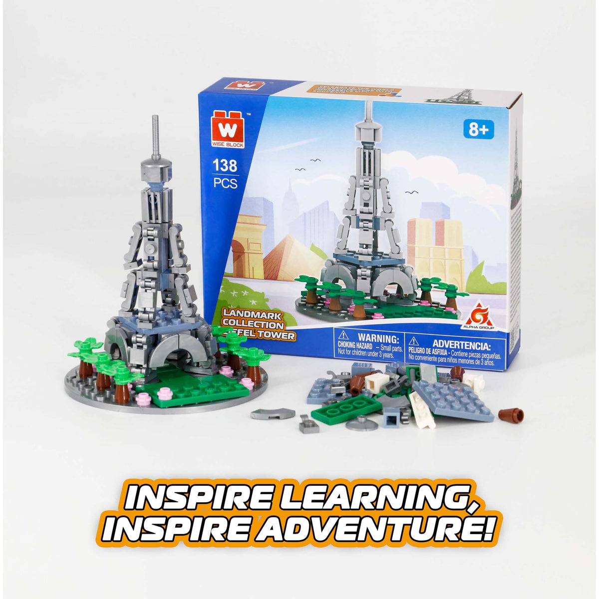 Wise Block Famous Landmark Series France Eiffel Tower Building Set