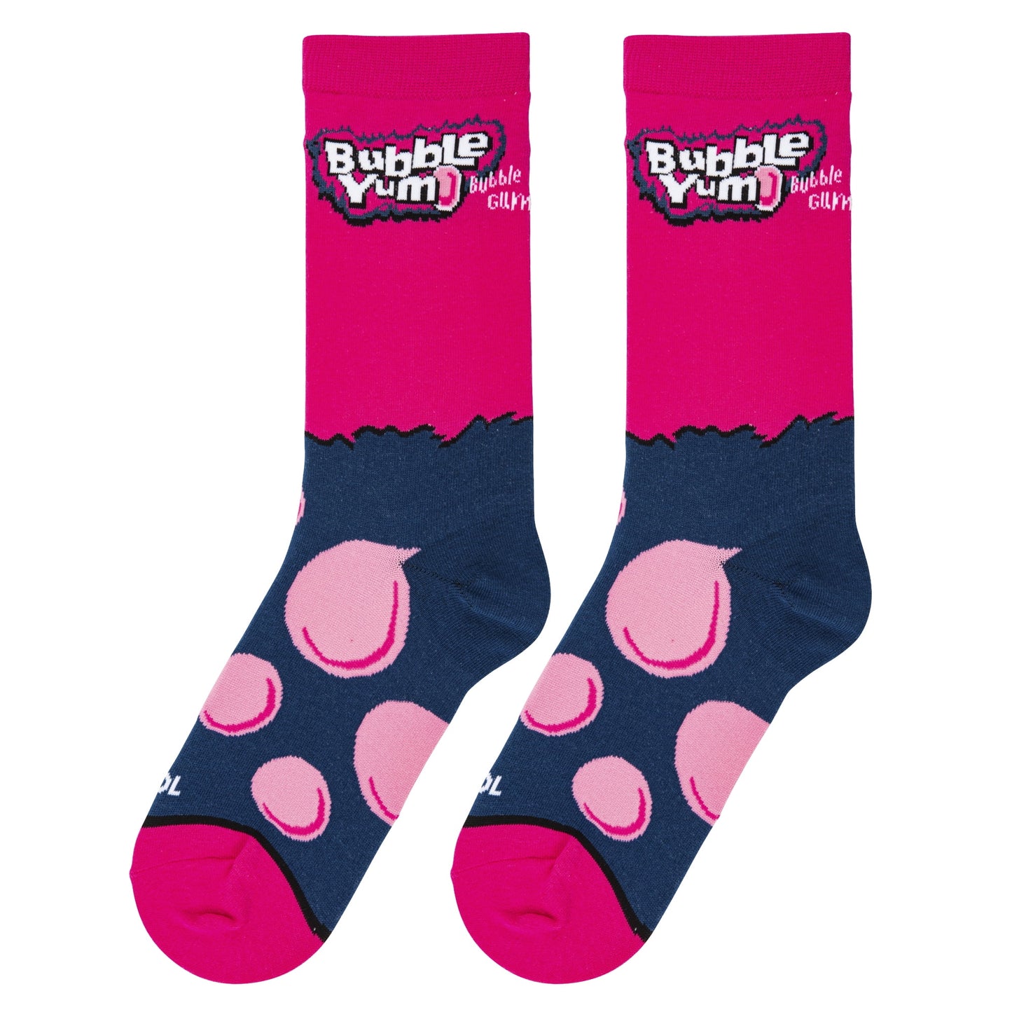 Cool Socks Bubble Yum Candy Gum Fun Crew Socks, Size Medium
