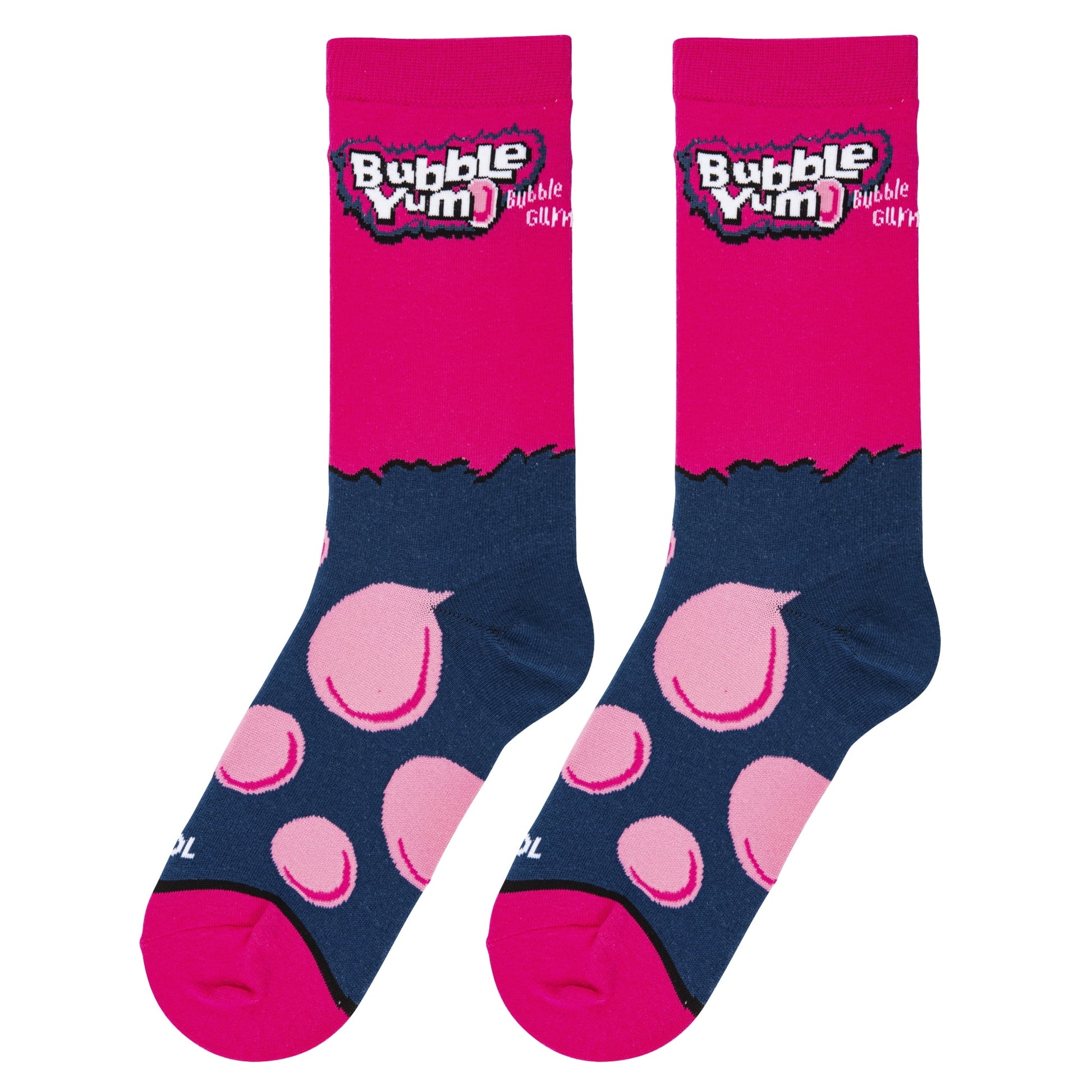 Cool Socks Bubble Yum Candy Gum Fun Crew Socks, Size Medium