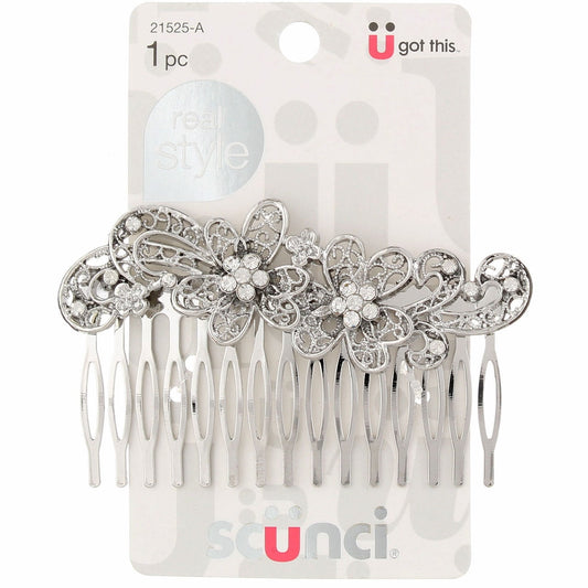 Scunci Real Style Slide Comb Rhinestone 0.9 ounces