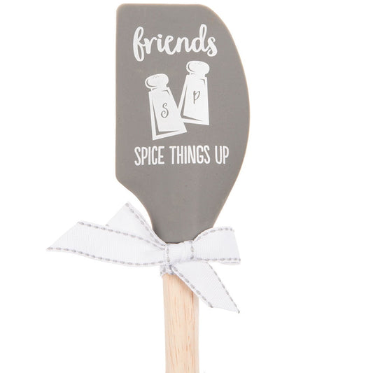 Brownlow Kitchen Silicone Spatula with Wooden Handle, Kitchen Icon Friends Spice Things Up