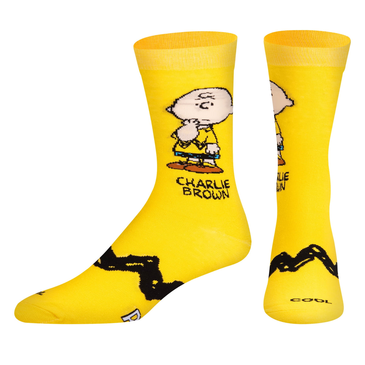 Cool Socks Charlie Brown Peanuts Cartoon Retro Crew Socks, Size Medium