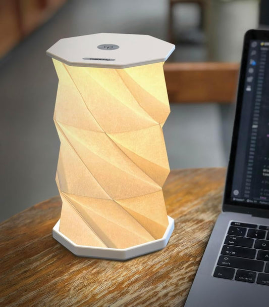 Foldable LED Desk Lamp â€“ USB Rechargeable & Portable - Dimmable Touch Control Light with Adjustable Height up to 8.25" for Office, Travel, Bedside - Sleek & Modern Design (White)
