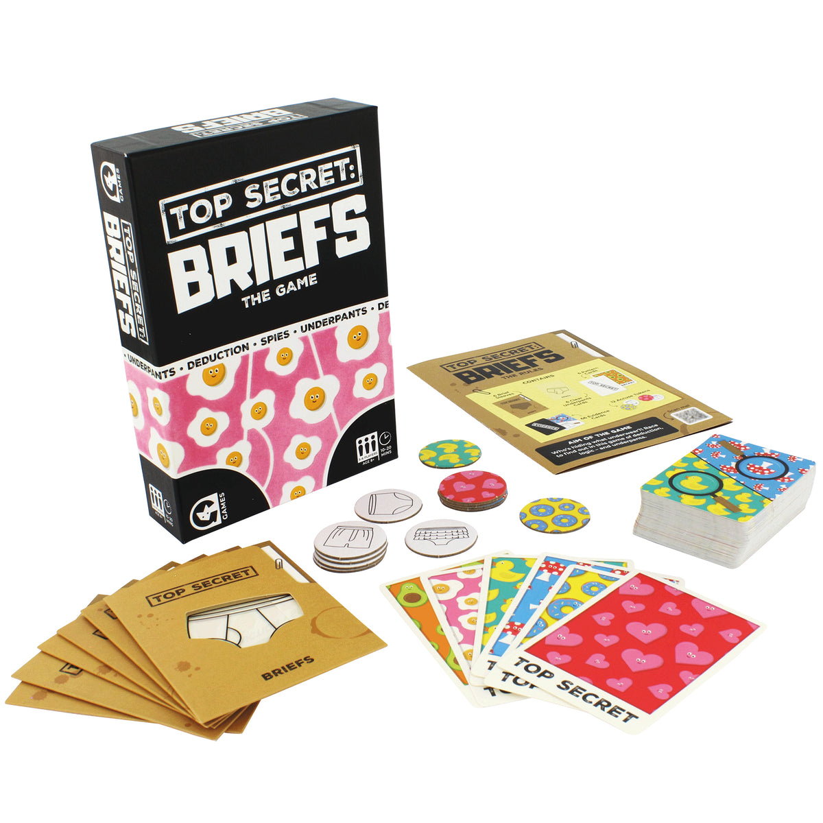 Ginger Fox: Top Secret: Briefs - The Deduction Game Of Undercover Underpants, Hilarious Evidence & Accusations Party Card Game, Family 8+, 3-6 Players