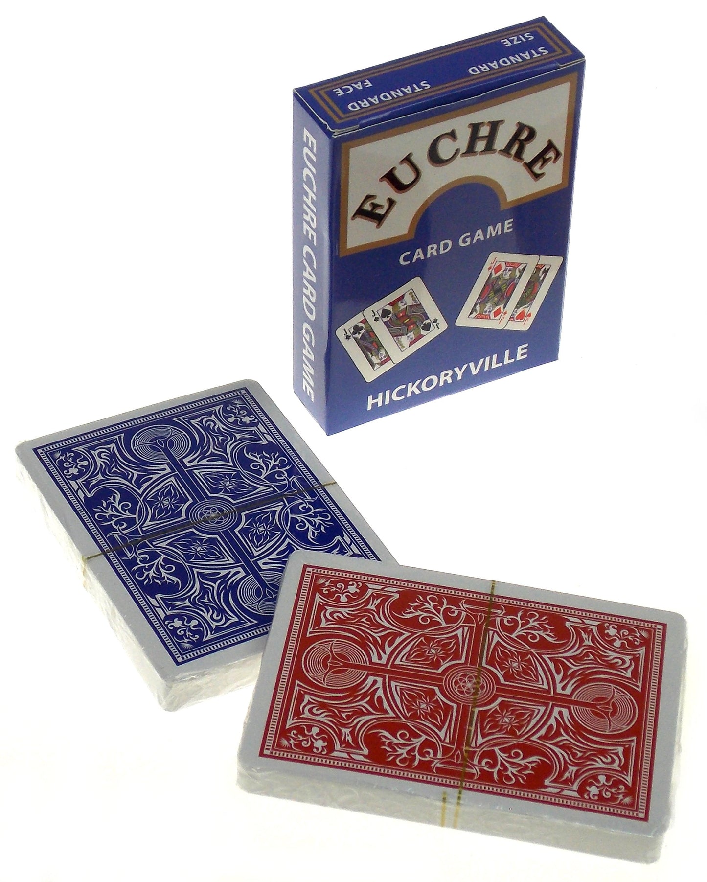 Hickoryville Euchre Playing Cards Bundle - 2 Euchre Decks in 1 Box with 2 White Suit Marker Dice