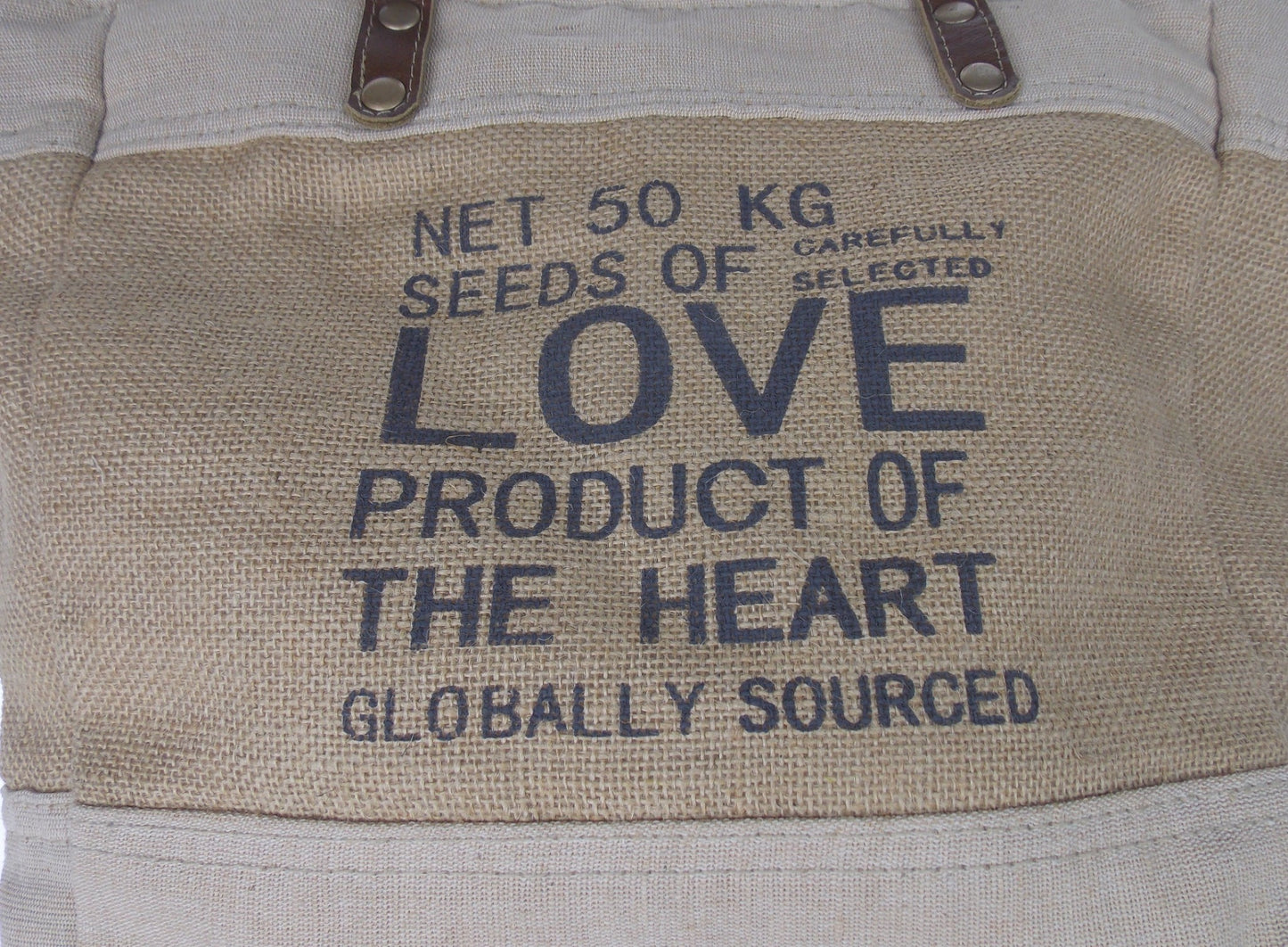 Myra Bag Sustainable Organic Jute Bag Handbag Tan Eco Friendly Up Cycle Zipper