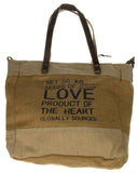 Myra Bag Sustainable Organic Jute Bag Handbag Tan Eco Friendly Up Cycle Zipper