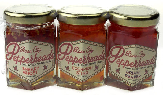 Pepper Jelly Mini Triple Threat Trio Pack - Sneaky Ghost Jelly, Scorpion Sting Jelly, Grimm Reaper Jelly