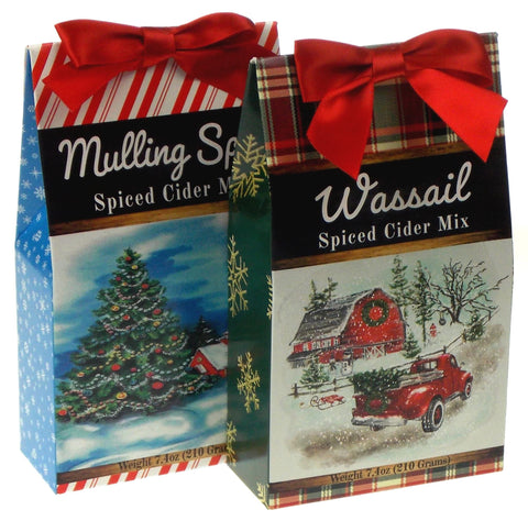 Wassail & Mulling Spice Spiced Cider Mix Gift Set Bundle Christmas Tree Holiday