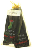 Holiday Dill Lightful Pickle Sock Bundle - Couple Mens & Womens Matching Socks (Black)