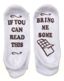 Socks If You Can Read This Bring Me Some Chocolate Non Slip Low Cut Half Cushion