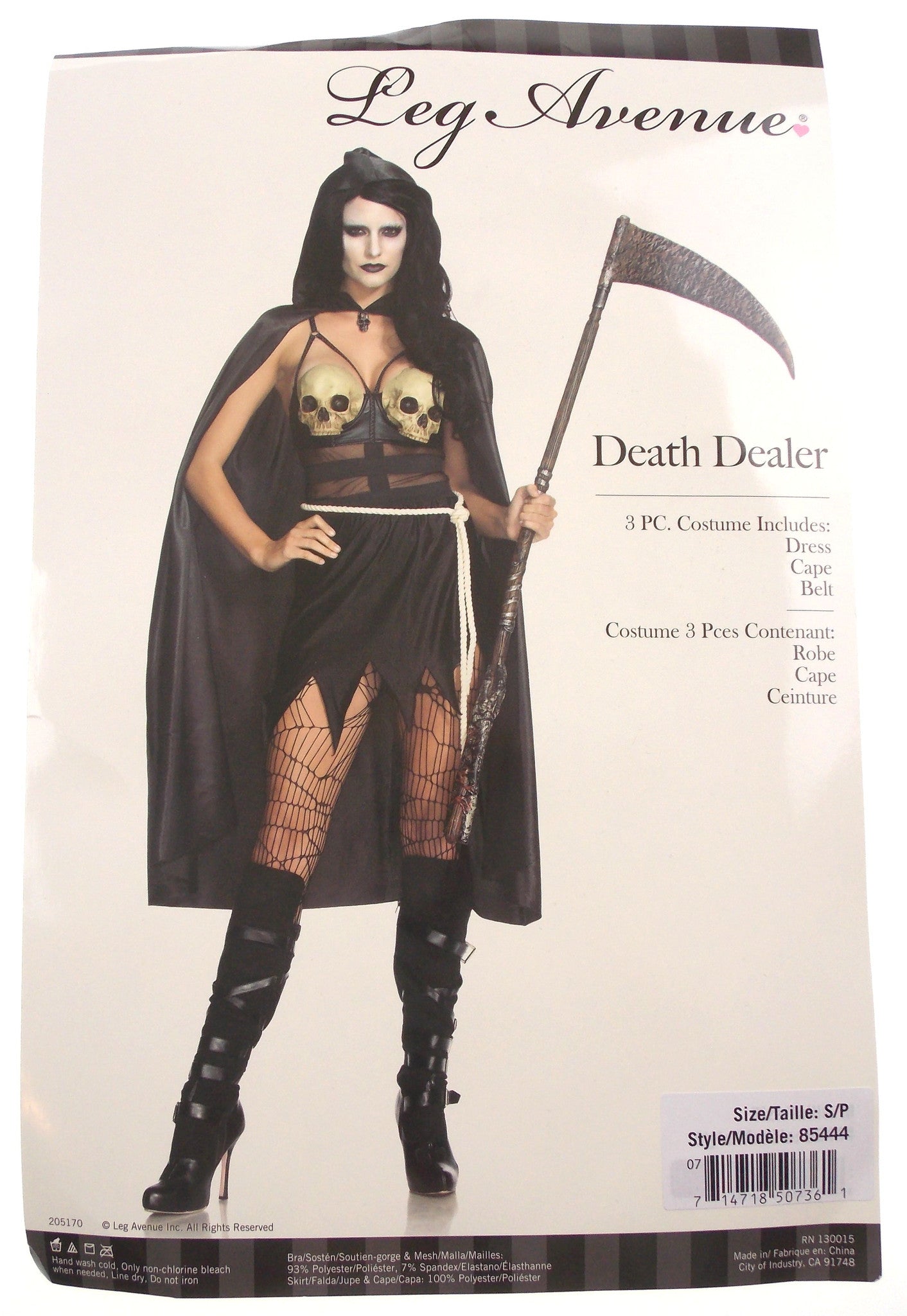 Leg Avenue Death Dealer Small Sexy Halloween Costume Cosplay 85444 Dress Cape - FUNsational Finds - 2