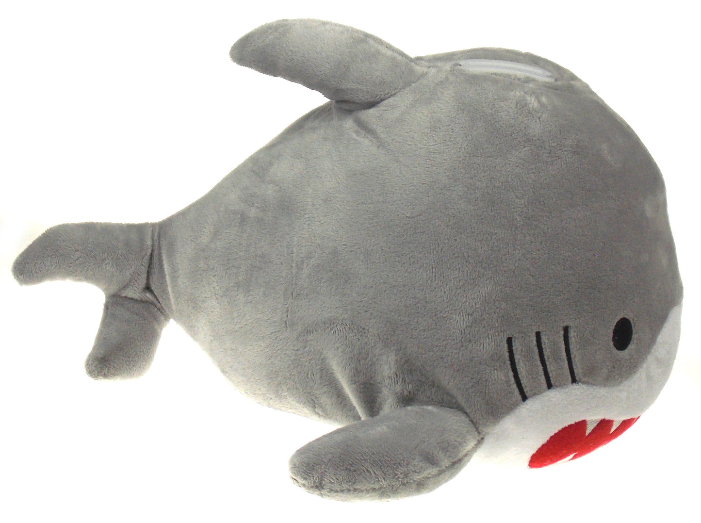 Your Zone Plush Great White Shark Coin Bank Piggy Stopper Gray 14" Jumbo Animal