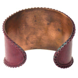 Anju Copper Patina Collection Cuff Bracelet Burgundy Spirals Handcrafted India