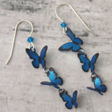 Sienna Sky Blue Butterfly Earrings 3D Hypoallergenic Sterling Silver USA Dangle