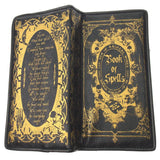 Book of Spells Wallet Black Gold Zip Up Halloween Gothic Steampunk Witch Gift