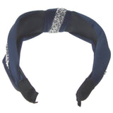 Natalie Mills Caily Navy Blue Headband Bling Gems Fashion Handmade Twisted Knot