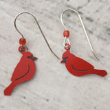 Sienna Sky Red Cardinal Earrings Hypoallergenic Sterling Silver Made USA Dangle
