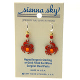 Sienna Sky Crab Earring Hypoallergenic Sterling Silver Dangle Sea Life Xmas Gift