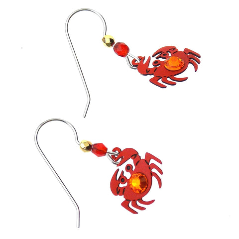 Sienna Sky Crab Earrings Hypoallergenic Sterling Silver Made US Dangle Sea Life